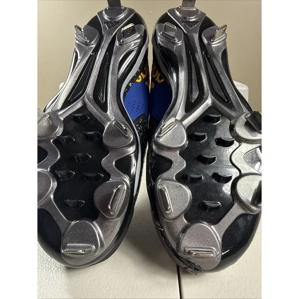 NEW Adidas Power Alley 4 Baseball‎ Cleats 9 US Men Blue/Gold/Black w/Toe Molding